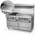 Thumbnail image #4 for Southbend S-Series 60-Inch Gas Restaurant Range with 4 Open Burners, 36-Inch Griddle, Convection Oven, and Cabinet Base