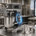Thumbnail image #4 for Hobart Food Machines - Mixers HL120-40STD 12-Quart Countertop Planetary Mixer with 3 Speeds, SmartTimer, and #12 Hub