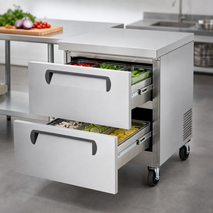Product image #4 for Migali Competitor Series 27.5-Inch Under-Counter Worktop Refrigerator with 2 Drawers, 6.5 Cu. Ft.