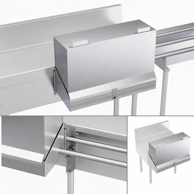 Product image #4 for Krowne Royal Series Stainless Steel Locking Cover for Double Speed Rail, 26 Inch Wide