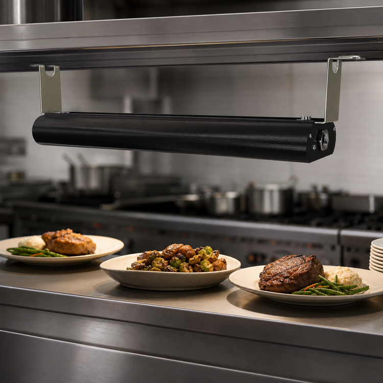 Product image #4 for Vollrath 18-Inch Low Profile Unlighted Strip Heat Lamp, 208V, Black Powder Coat