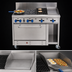 Thumbnail image #4 for Comstock-Castle 48 Inch Commercial Gas Range with 4 Open Burners, 12 Inch Griddle, 12 Inch Char-Broiler, Oven and Cabinet Base
