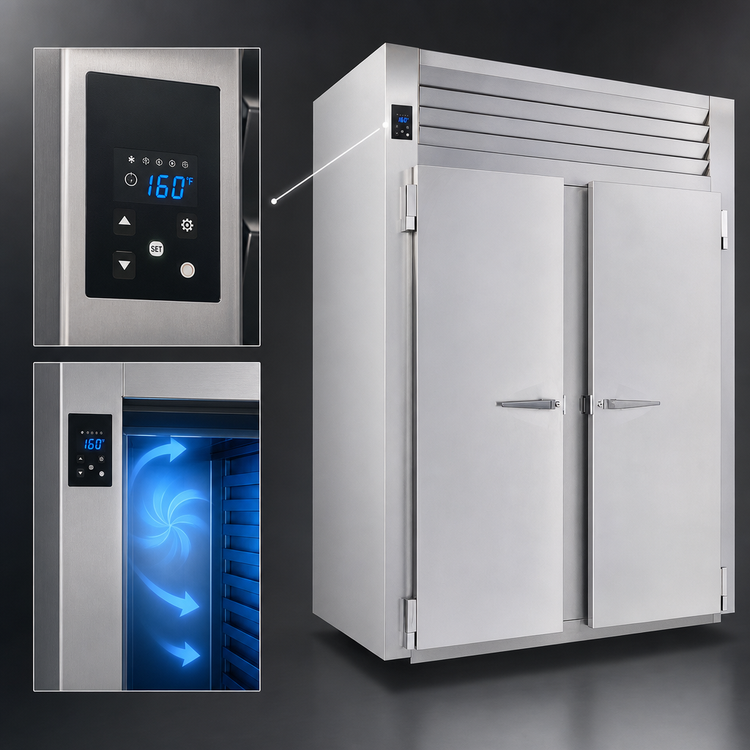 Product image #4 for Traulsen Spec-Line R Series Two-Section Roll-In Heated Cabinet, 66-Inch Rack Capacity, Full-Height Solid Doors