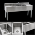 Thumbnail image #4 for Eagle Group 1800 Series 3-Compartment 304 Stainless Steel Underbar Sink Unit with Left and Right Drainboards, 72