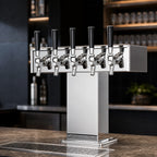 Thumbnail image #4 for Perlick Corporation 4006-5BPC2 5-Faucet Extra-High Countertop Glycol-Cooled Tee Draft Beer Tower, Polished Chrome