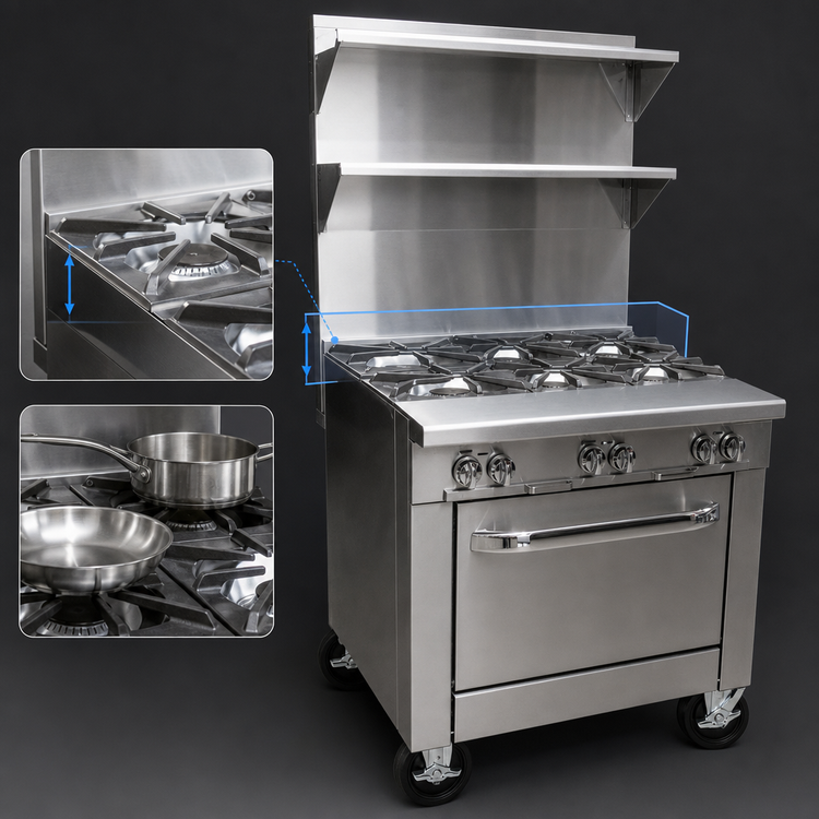Product image #4 for Southbend Platinum 36-Inch Heavy Duty Gas Sectional Range with Convection Oven, 3 Open Burners and 3 Step-Up Rear Burners