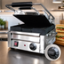 Thumbnail image #4 for Omcan USA Countertop Single Panini Press with Grooved Cast Iron Plates, 10 x 11-Inch Cooking Surface