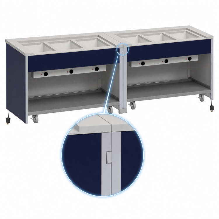 Product image #4 for Atlas Metal INFIH-OT-5 Mobile Hot Food Unit, 5-Well, Open Cabinet Base