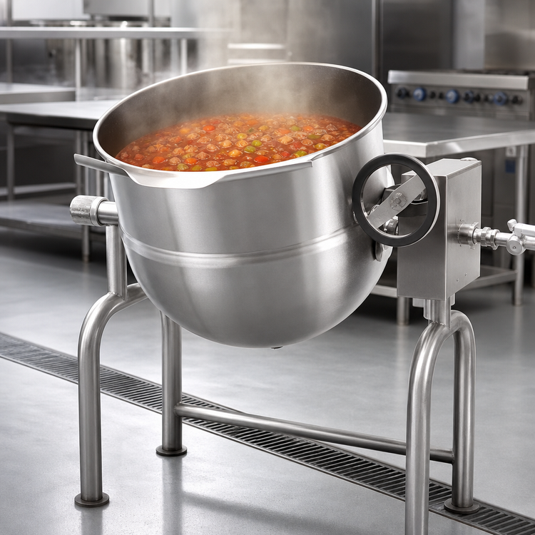 Product image #4 for Legion TWU-80 Direct Steam Tilting Kettle, 80-Gallon, 2/3 Jacketed