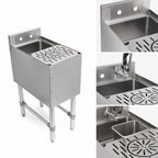 Thumbnail image #4 for John Boos UBMS-2112-X Freestanding Stainless Steel Underbar Mixology Station with Sink, Rinser Faucet, and Dump Basket