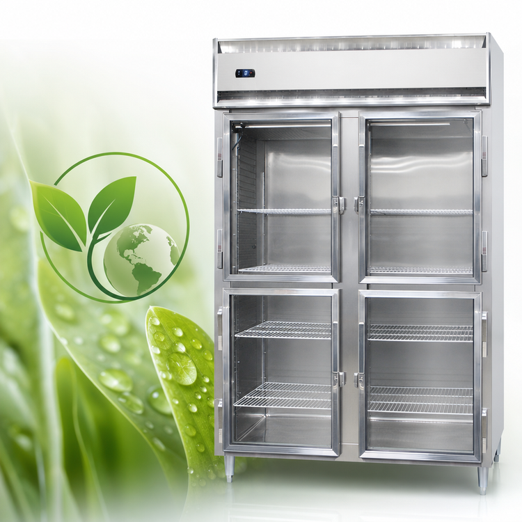 Product image #4 for Continental Refrigerator Designer Line D2FSNGDHD Two-Section Shallow Depth Reach-in Glass Door Freezer