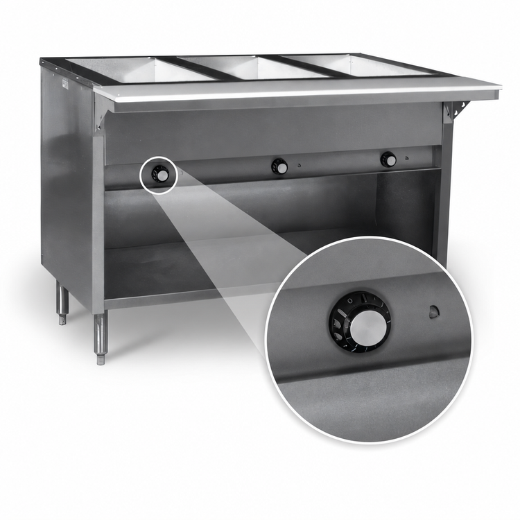 Product image #4 for Eagle Spec-Master 48-Inch Electric Hot Food Table with 3 Open Wells, Cutting Board, and Enclosed Base