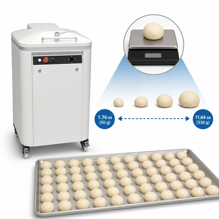 Product image #4 for Univex SQD60 Semi-Automatic Square Dough Divider, Floor Model, 1.76-11.64 oz, 60 Pieces at Once