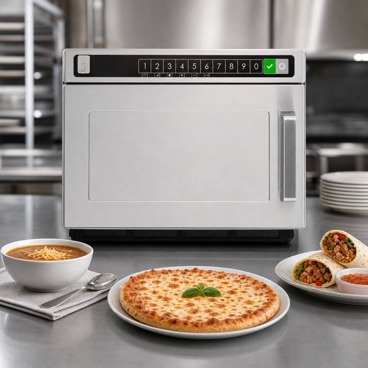 Product image #4 for Amana Commercial Heavy Volume Countertop Microwave Oven, 0.6 Cu. Ft., 1800 Watts, Solid Door, 208/240V