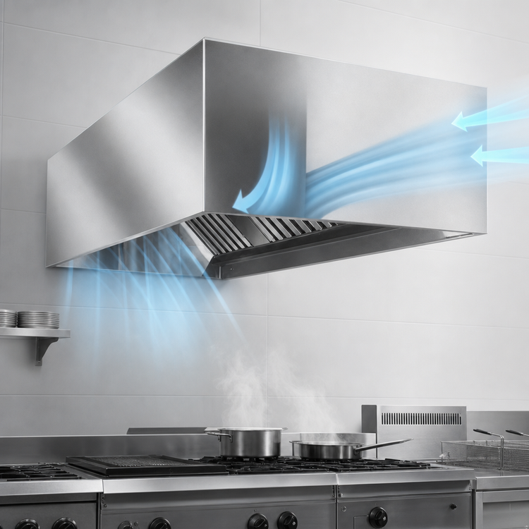 Product image #4 for SpecAir HEIA96-66 Wall Type Compensating Make-Up Air Exhaust Hood