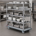 Thumbnail image #4 for Metro MQ-512F-H Stainless Steel Queen Mary Cart with 5 Flat Shelves