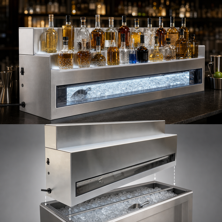 Product image #4 for Glastender LLDG-54 54-Inch 2-Tier Lighted Liquor Display for Glass Ice Display Units