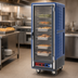 Thumbnail image #4 for Metro C5 3 Series Full-Height Mobile Low Wattage Heated Holding Cabinet with Clear Polycarbonate Door, Fixed Wire Slides, Blue Insulation Armour