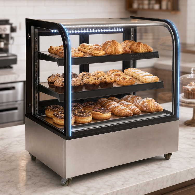 Product image #4 for 36-Inch Countertop Non-Refrigerated Dry Bakery Display Case with Curved Glass Front