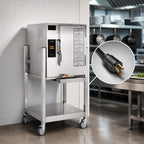 Thumbnail image #4 for AccuTemp Evolution E62083D100 SGL Connectionless Boilerless Electric Convection Steamer with Stand, 1-Compartment, 6-Pan, Digital Controls, 208V 3-Ph