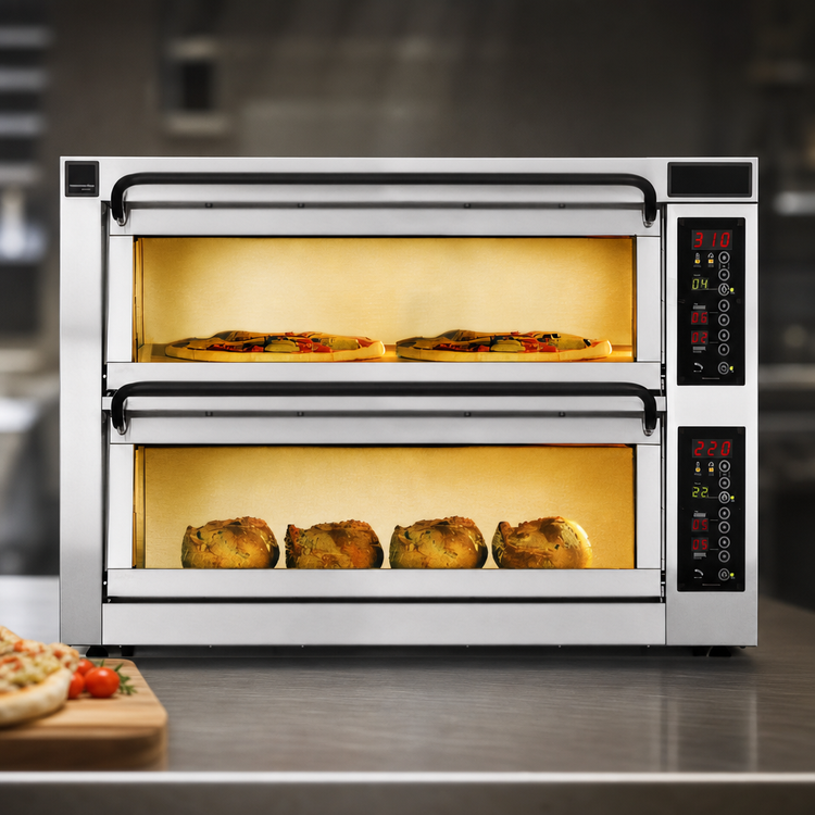 Product image #4 for PizzaMaster PM 452ED-2DW Countertop Electric Stone Hearth Pizza Oven, 2 Chambers, Digital Controls, 14.42 kW