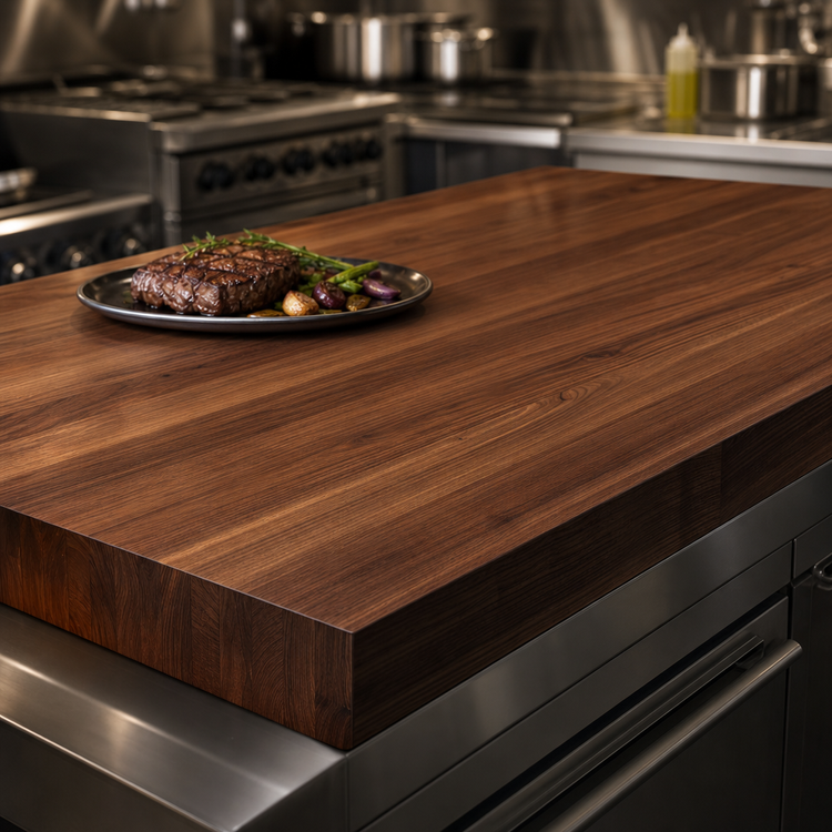 Product image #4 for John Boos Boos Block 84-Inch x 48-Inch American Black Walnut Edge Grain Kitchen Countertop, 3-Inch Thick