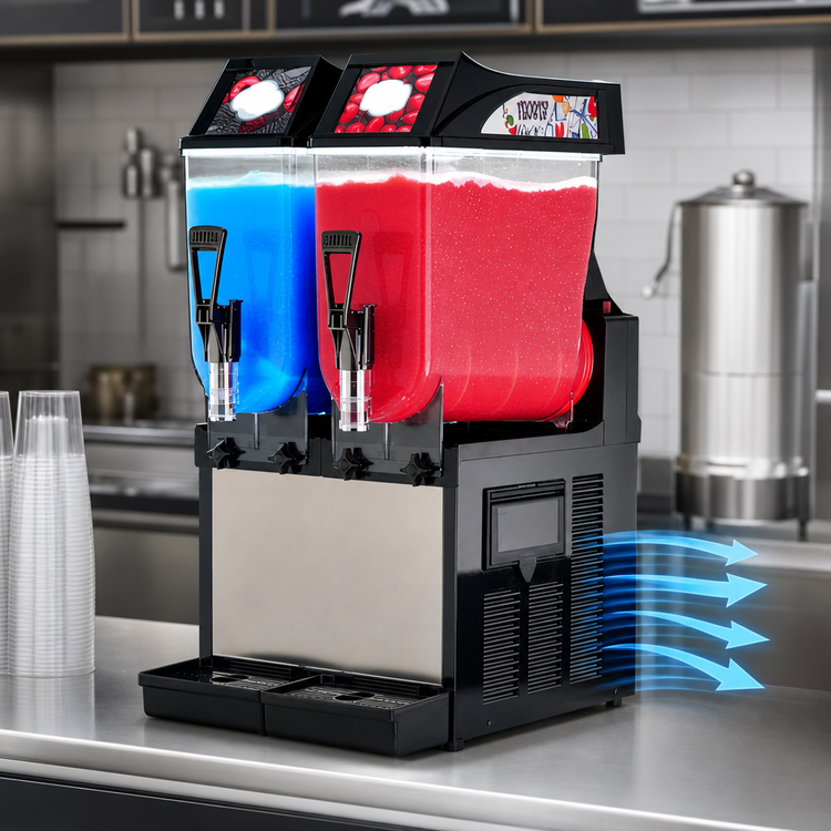 Product image #4 for Crathco Beverage Frosty 2 Countertop Double-Bowl Frozen Granita Dispenser
