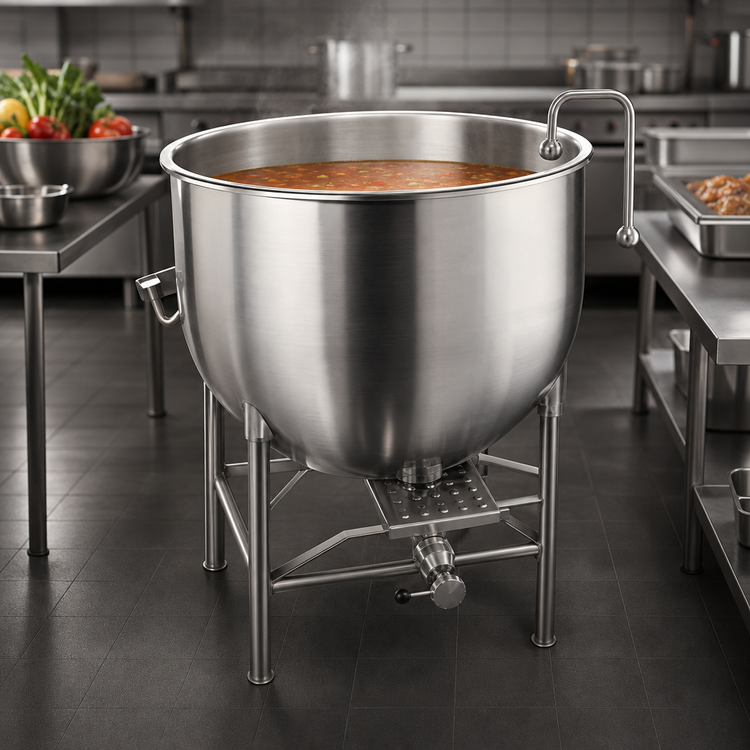 Product image #4 for 20-Gallon Stationary Direct Steam Kettle with 304 Stainless Steel Liner