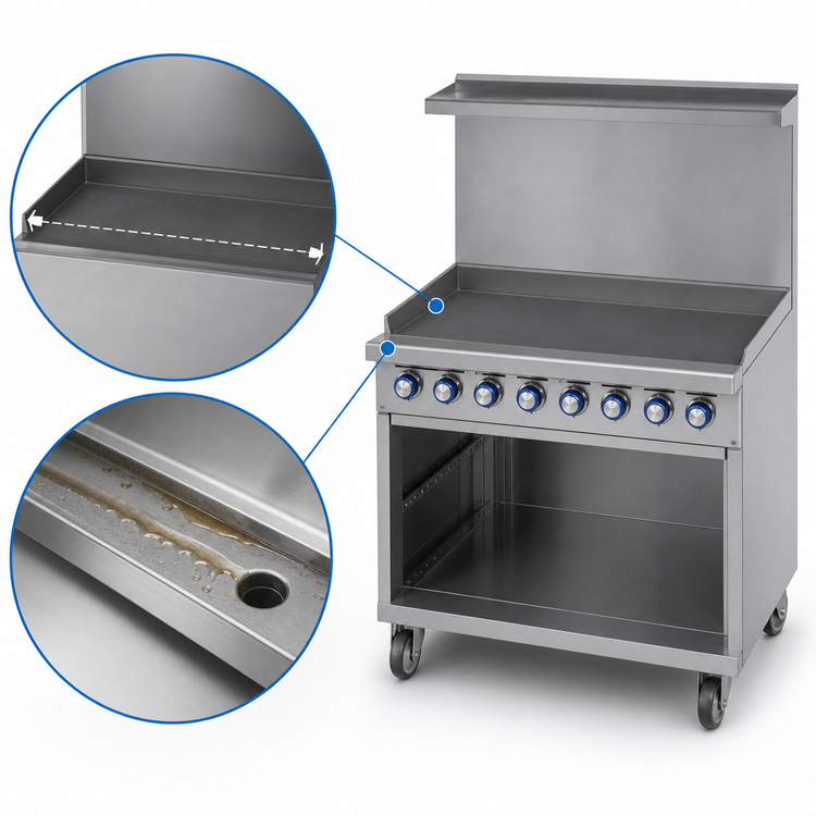 Product image #4 for Imperial Pro Series 36-Inch Gas Restaurant Range with Griddle Top and Open Cabinet Base