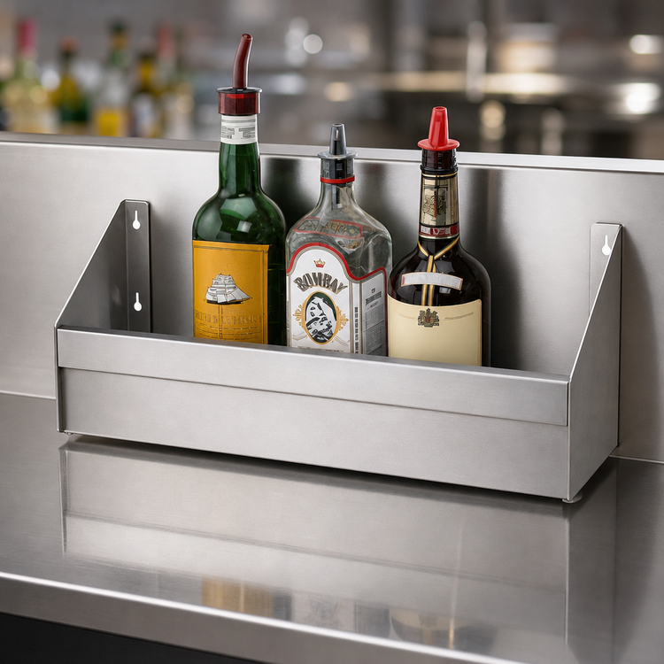 Product image #4 for Advance Tabco Underbar Basics™ SRK-18 Single Tier Stainless Steel Speed Rail
