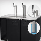 Thumbnail image #4 for Everest Refrigeration EBD2-24 Two-Section Direct Draw Keg Refrigerator, 2 Half-Barrel Kegs, Dual Towers, Black Vinyl Exterior