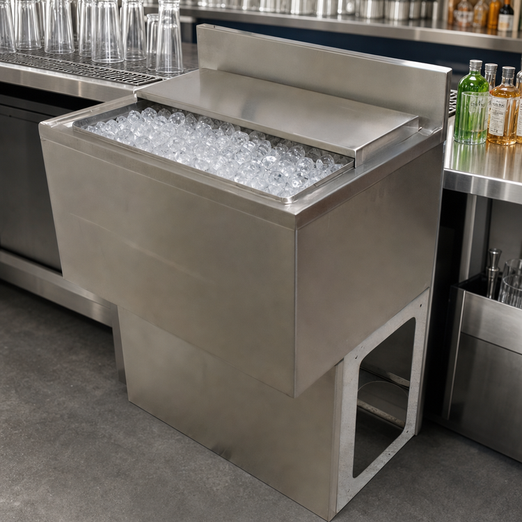 Product image #5 for BK Resources 36-Inch Underbar Stainless Steel Ice Bin with 10-Circuit Cold Plate, 100 lb Capacity