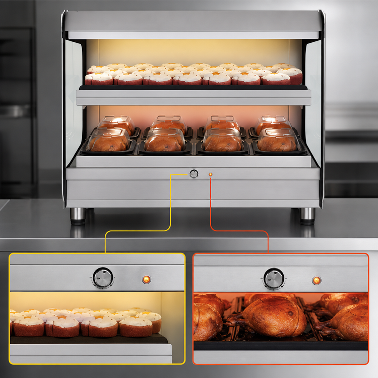 Product image #4 for Alto-Shaam Halo Heat HSM-36/2S/T/F 36-Inch Countertop Heated Shelf Merchandiser, 2-Shelf, Self-Service, Flat Top