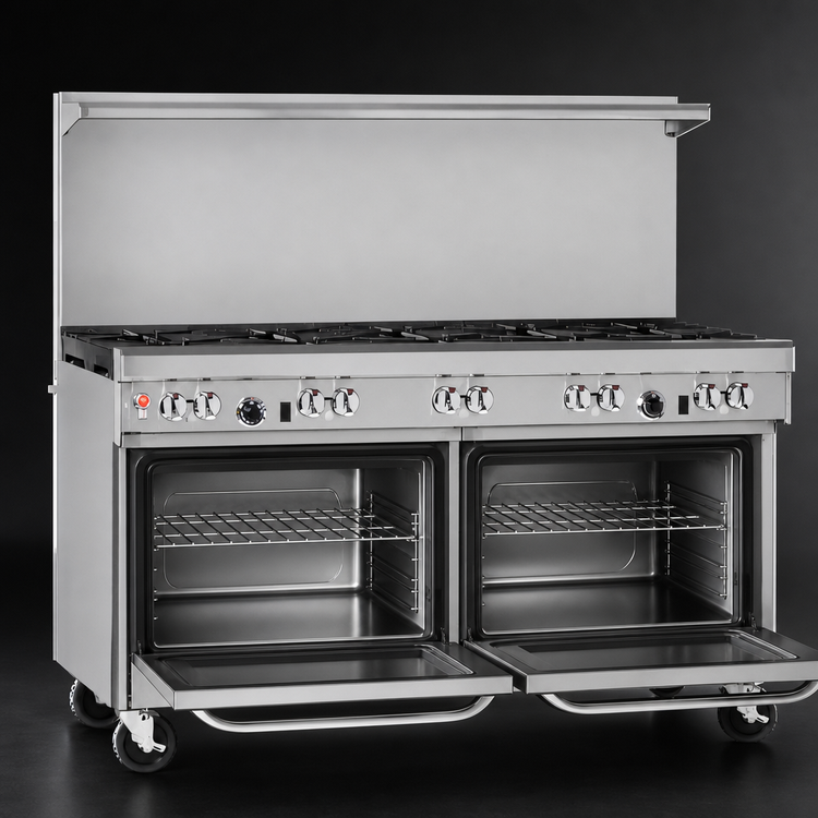 Product image #4 for Ultimate 60-Inch Gas Restaurant Range with 9 Open Burners and 2 Standard Ovens