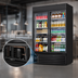 Thumbnail image #4 for Everest Refrigeration Two-Section Reach-In Glass Door Merchandiser Refrigerator, 50 Cu. Ft., Bottom Mount, Black Exterior