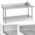 Thumbnail image #4 for Duke 108 Inch Stainless Steel Underbar Work Table with 5 Inch Riser and Galvanized Undershelf
