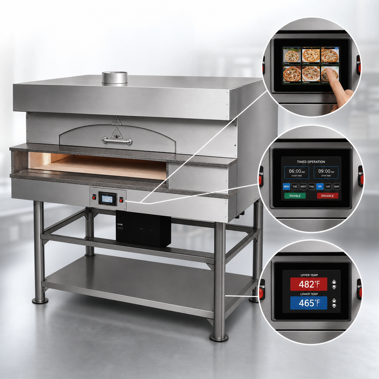 Product image #4 for Marra Forni ELMS68-32 Freestanding Square Electric Pizza Deck Oven with 68 x 32 Inch Brick Hearth