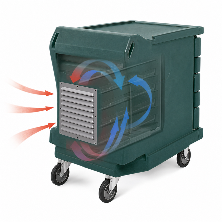 Product image #5 for Cambro Camtherm® Low Profile Electric Hot/Cold Holding Cart, Single Door, Granite Green