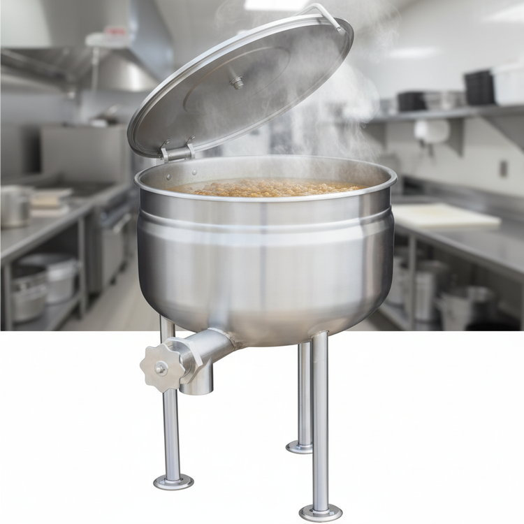 Product image #3 for Crown DL-30F 30 Gallon Direct Steam Full Jacket Stationary Kettle
