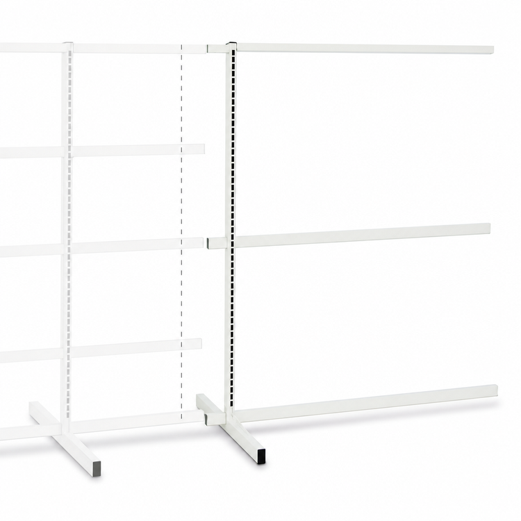Product image #4 for Quantum Double-Sided Partition Wall Add-On Unit with Upright and Tie-Bars, 48 x 50 x 70 Inches, White Finish