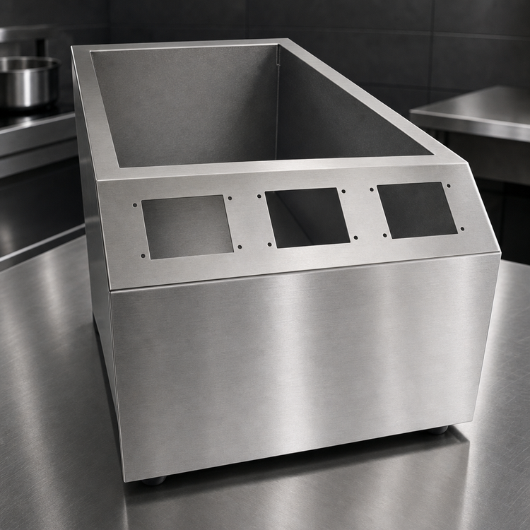Product image #4 for CookTek SinAqua IHW 3-Panel Countertop Housing for Drop-In Induction Buffet Warmers