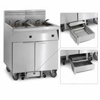 Thumbnail image #4 for Imperial (Middleby) IFSSP650EUT Electric Floor Model 6-Tank Battery Fryer, 50 lb. Each, Built-In Filter System