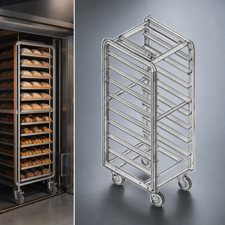 Product image #4 for Stainless Steel Single Side-Load Rack for Double Rack Oven, 20 Slides