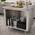 Thumbnail image #4 for Advance Tabco 84-Inch x 24-Inch 14-Gauge 304 Stainless Steel Work Table with Open Front Cabinet Base