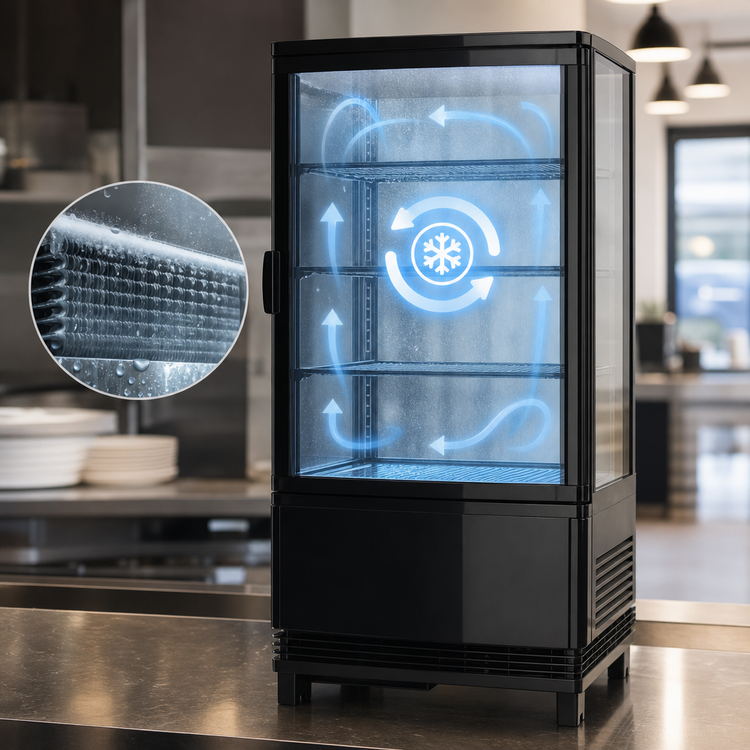 Product image #5 for Titan Series Countertop Refrigerated Display Case with 1 Hinged Glass Door and 3 Shelves