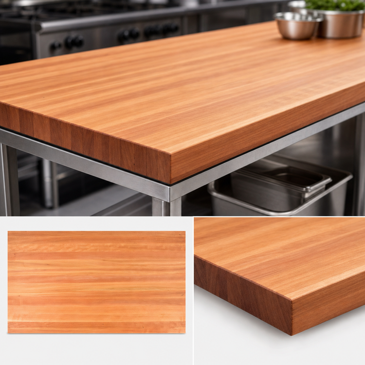 Product image #4 for John Boos Boos Block American Cherry Edge Grain Kitchen Countertop, 84" x 38" x 3", Penetrating Oil Finish