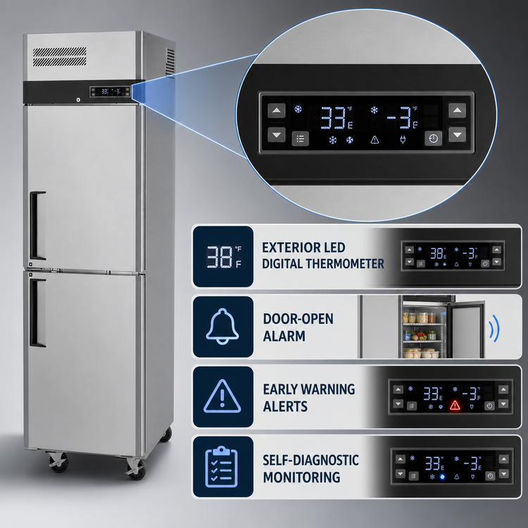 Product image #4 for Turbo Air M3 One-Section Dual-Temperature Reach-In Refrigerator/Freezer with Solid Doors, Top-Mount