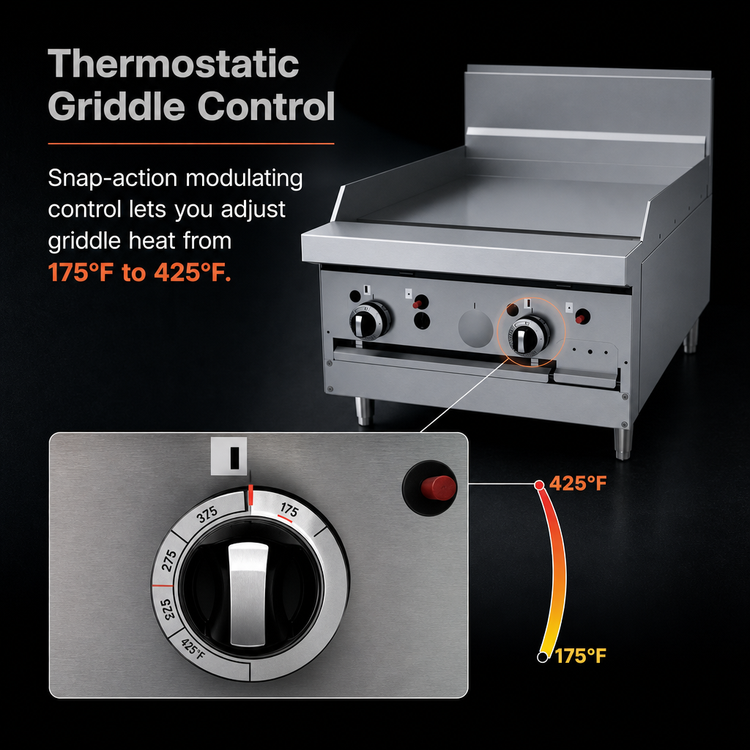 Product image #4 for Garland GF Starfire Pro 24-Inch Gas Modular Top Griddle Unit with Thermostatic Control and Flame Failure Protection