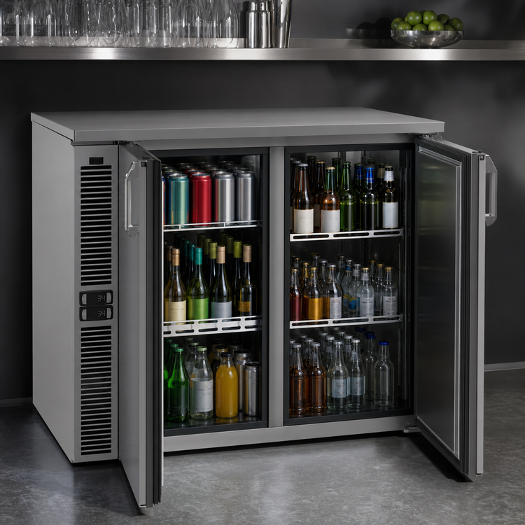 Product image #4 for Glastender C2SB36 36-Inch Two-Zone Side-Serviced Back Bar Cooler