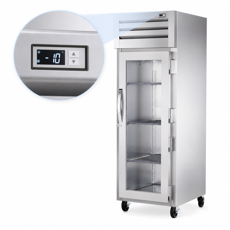 Product image #4 for True SPEC SERIES One-Section Reach-In Freezer with Locking Glass Door, -10°F, Stainless Steel, Self-Contained Top-Mounted Refrigeration
